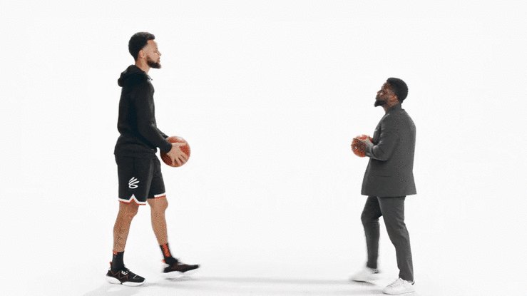Chase: two players with basketballs on white