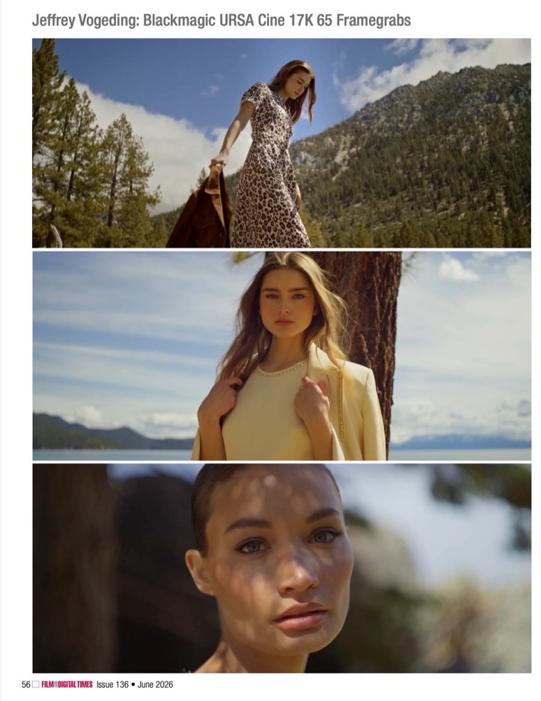 Page 56: three framegrabs from the St. John shoot at Tahoe